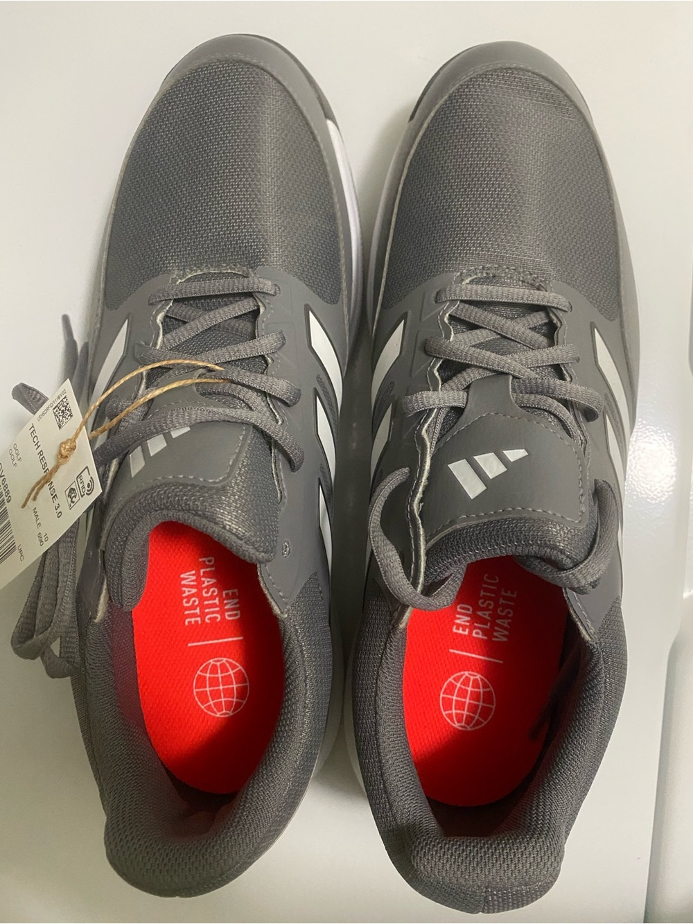 Adidas Men's 10 1/2 Gray Golf Spiked Shoes - Performance Traction
